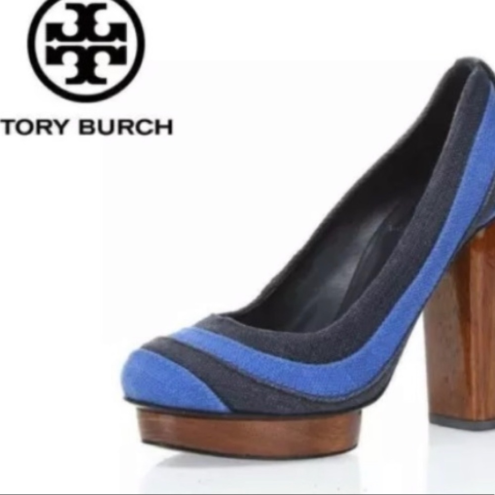 Tory Burch Joelle Platform Linen Pumps size US9.5 no box
